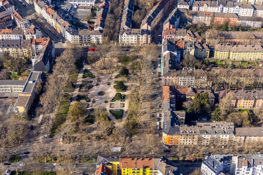 Luftbild Dortmund - Parkanlage Petanque-Platz, Boule-Platz auf dem Nordmarkt in Dortmund im Bundesland Nordrhein-Westfalen, Deutschland