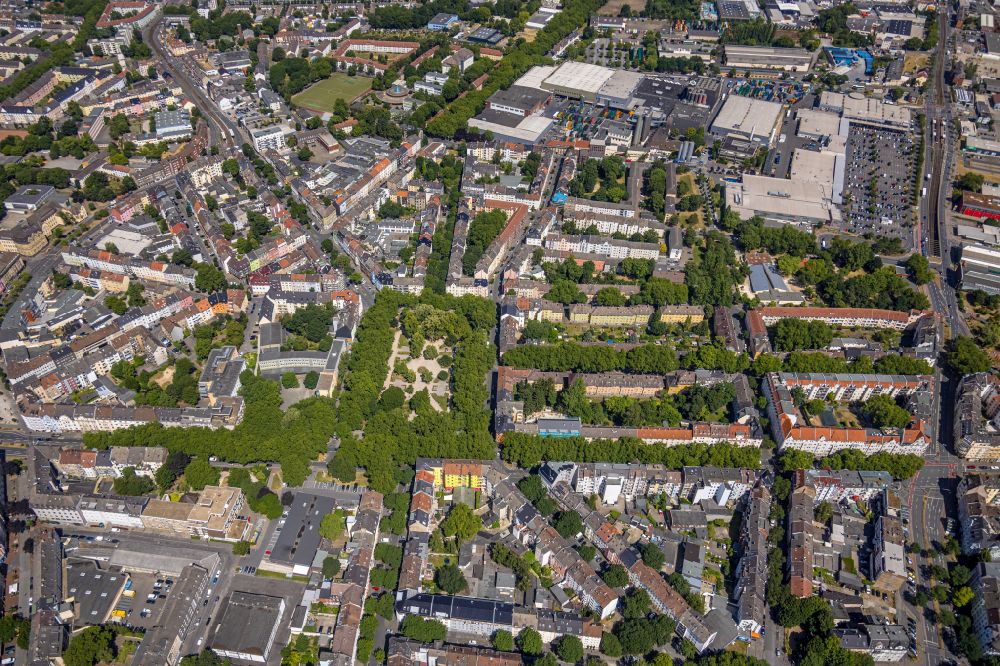 Luftbild Dortmund - Parkanlage Petanque-Platz, Boule-Platz auf dem Nordmarkt in Dortmund im Bundesland Nordrhein-Westfalen, Deutschland