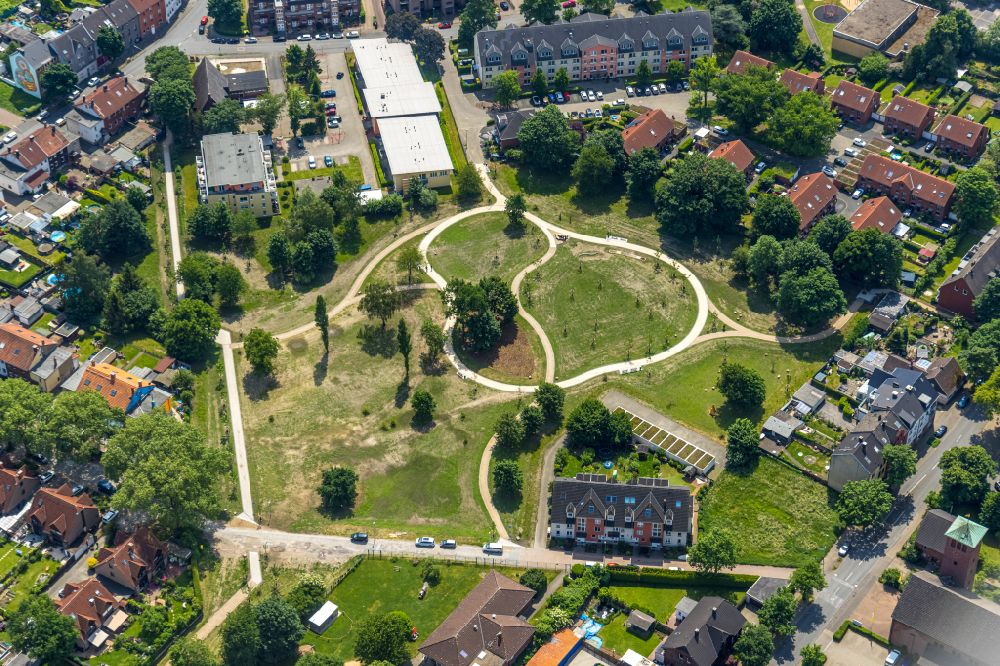 Luftaufnahme Herne - Parkanlage Quartierpark Klosterstraße in Herne im Bundesland Nordrhein-Westfalen, Deutschland