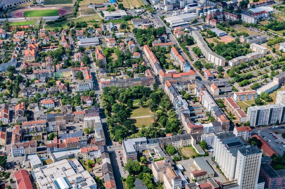 Luftaufnahme Riesa - Parkanlage in Riesa im Bundesland Sachsen, Deutschland
