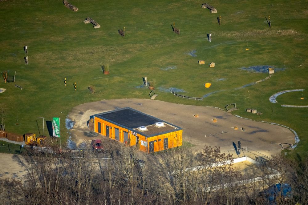 Luftaufnahme Dortmund - Parkanlage des Soccerpark Westfalen Fussballgolf im Ortsteil Eving in Dortmund im Bundesland Nordrhein-Westfalen, Deutschland