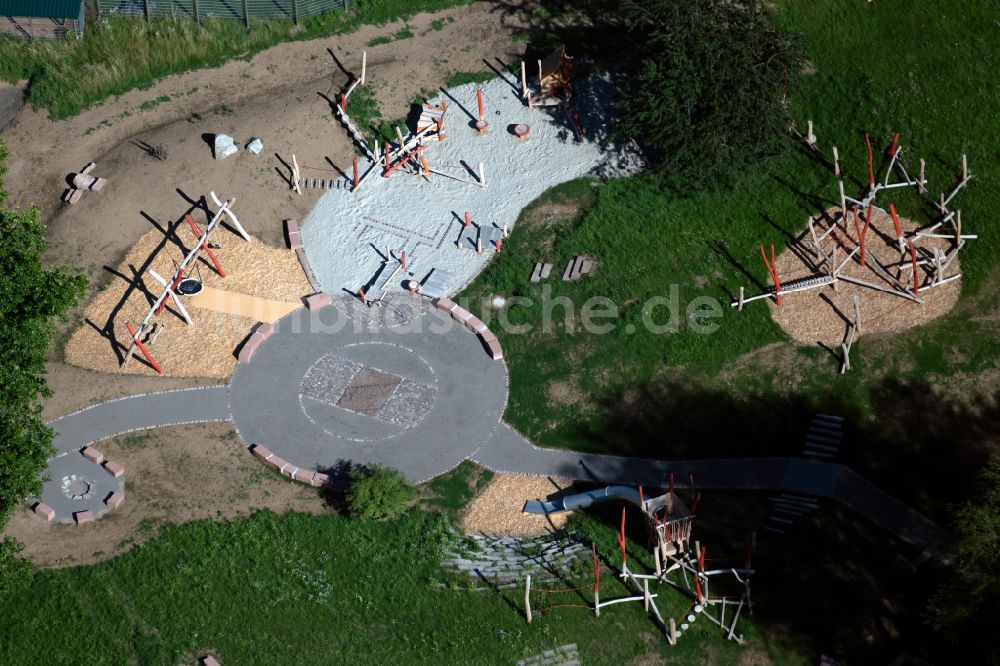 Luftbild Freiburg im Breisgau - Parkanlage und Spielplatz mit Sandflächen im Dietenbachpark in Freiburg im Breisgau im Bundesland Baden-Württemberg, Deutschland