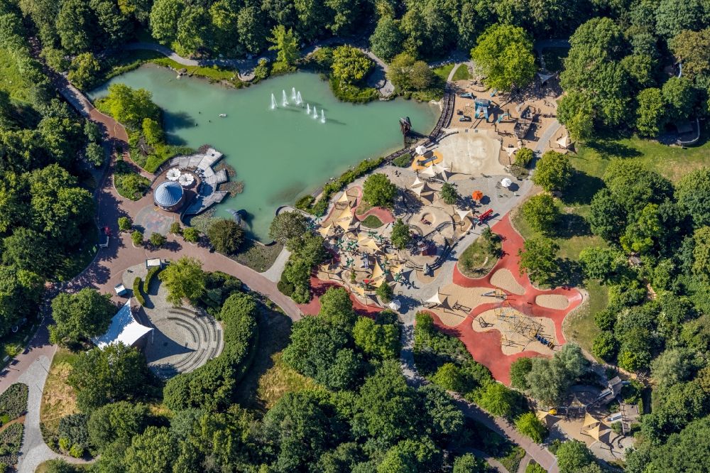 Luftbild Hamm - Parkanlage und Spielplatz mit Sandflächen der Maximilianpark Hamm GmbH in Hamm im Bundesland Nordrhein-Westfalen, Deutschland