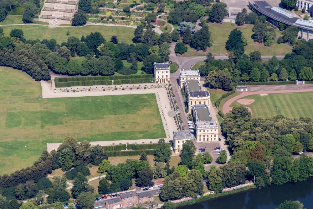 Luftbild Kassel - Parkanlage Staatspark Karlsaue in Kassel im Bundesland Hessen, Deutschland