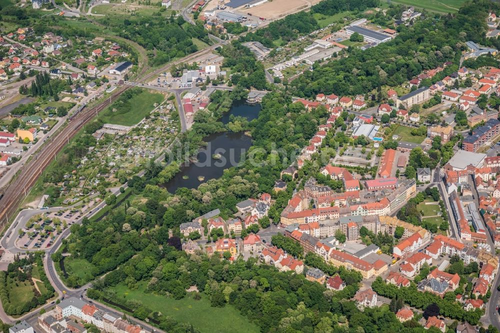Luftbild Torgau - Parkanlage Stadtpark in Torgau im Bundesland Sachsen, Deutschland