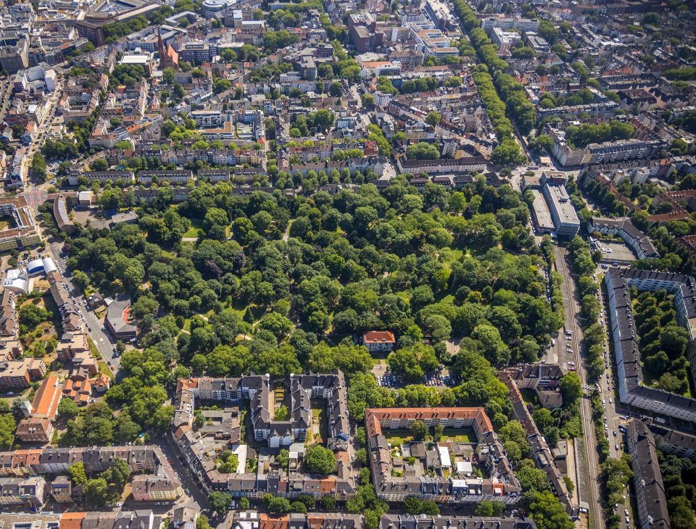 Luftaufnahme Dortmund - Parkanlage Westpark in Dortmund im Bundesland Nordrhein-Westfalen, Deutschland