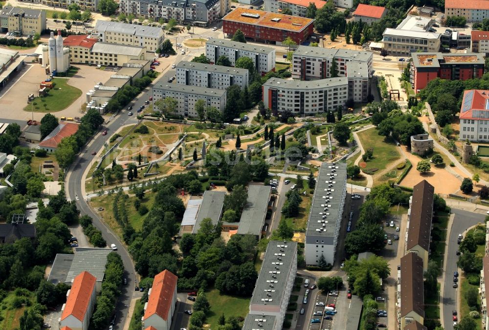 Luftaufnahme Nordhausen - Parkanlagen am Petriberg in Nordhausen im Bundesland Thüringen
