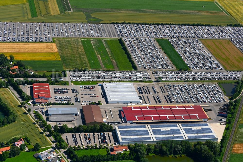 Luftbild Karlskron - Parkplatz und Abstellfläche für Automobile der ARS Altmann AG in Probfeld im Bundesland Bayern, Deutschland
