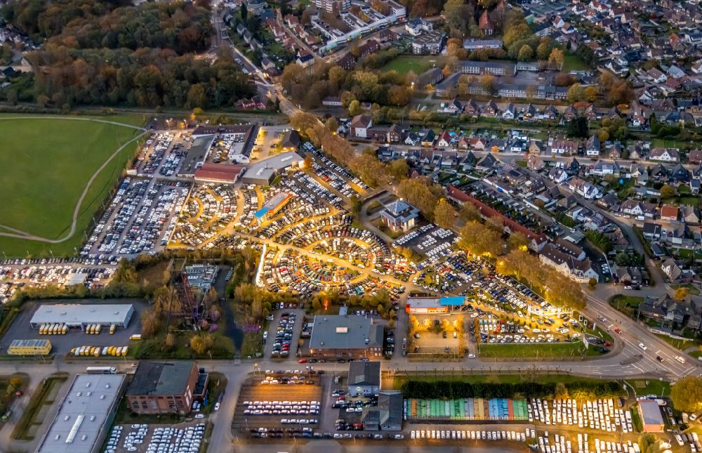 Luftaufnahme Hamm - Parkplatz und Abstellfläche für Automobile in Hamm im Bundesland Nordrhein-Westfalen