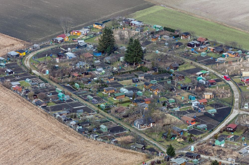 Luftaufnahme Ergolding - Parzellen einer Kleingartenanlage in Ergolding im Bundesland Bayern