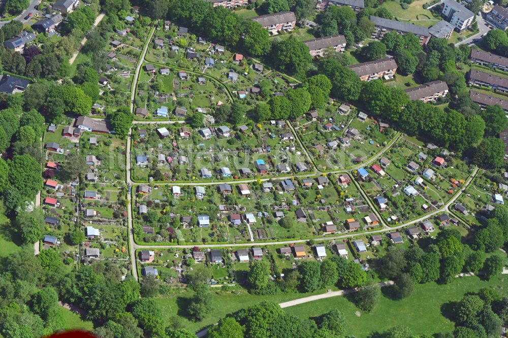Luftbild Hamburg - Parzellen einer Kleingartenanlage Gartenpark Haidlanden e.V. in Hamburg, Deutschland