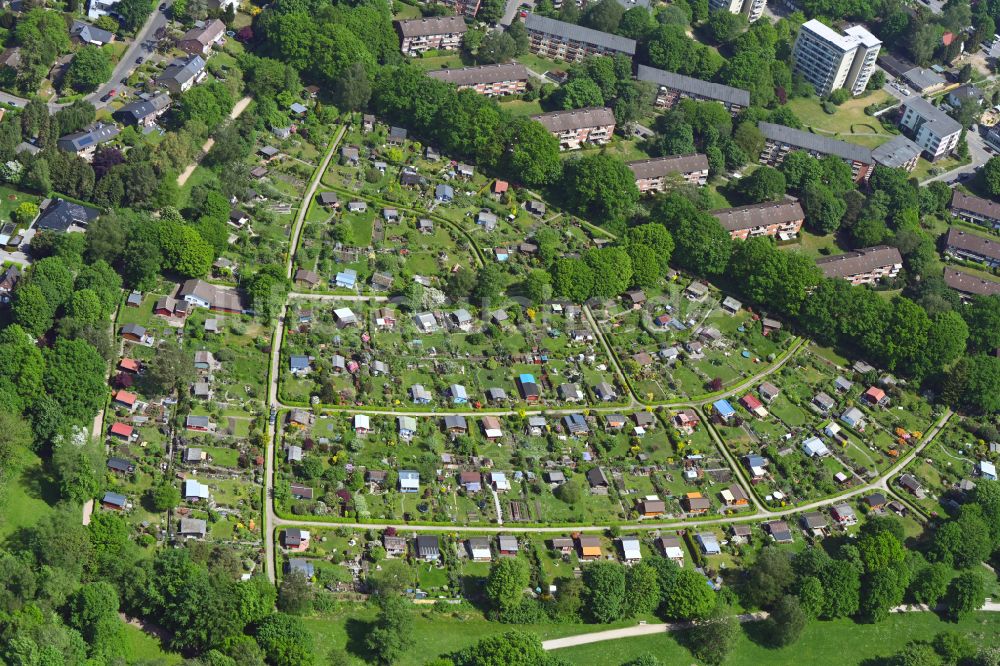 Luftaufnahme Hamburg - Parzellen einer Kleingartenanlage Gartenpark Haidlanden e.V. in Hamburg, Deutschland