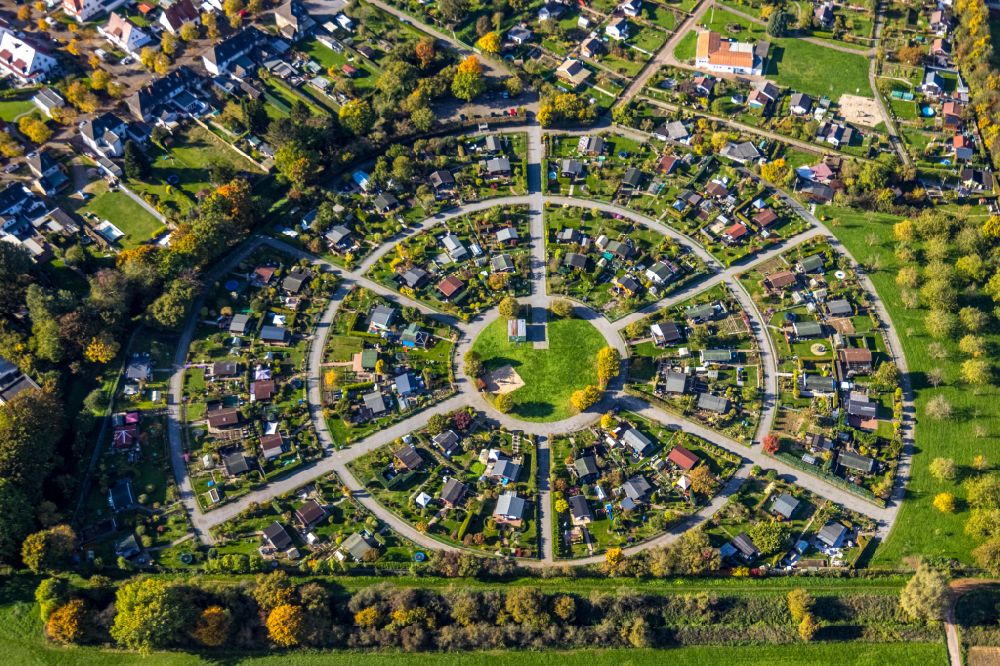 Luftbild Kamp-Lintfort - Parzellen einer Kleingartenanlage in Kamp-Lintfort im Bundesland Nordrhein-Westfalen