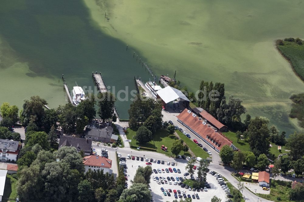 Luftbild Inning am Ammersee - Passagier- und Fahrgastschiff Anleger in Inning am Ammersee im Bundesland Bayern, Deutschland