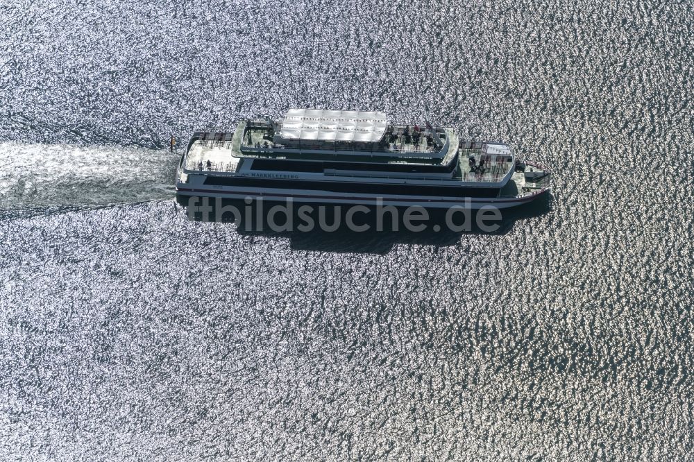 Luftbild Markkleeberg - Passagier- und Fahrgastschiff Markkleeberg auf dem Markkleberger See in Markkleeberg im Bundesland Sachsen, Deutschland
