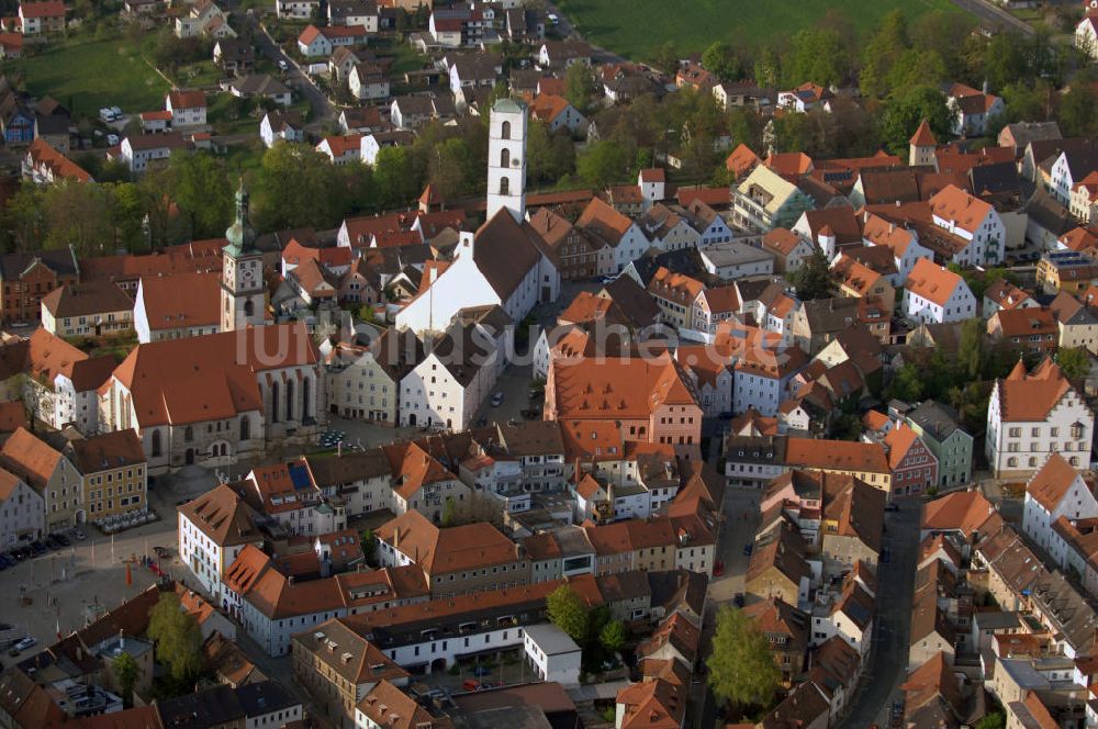Sulzbach-Rosenberg von oben - Pfarrkirche St. Marien / Sulzbach-Rosenberg