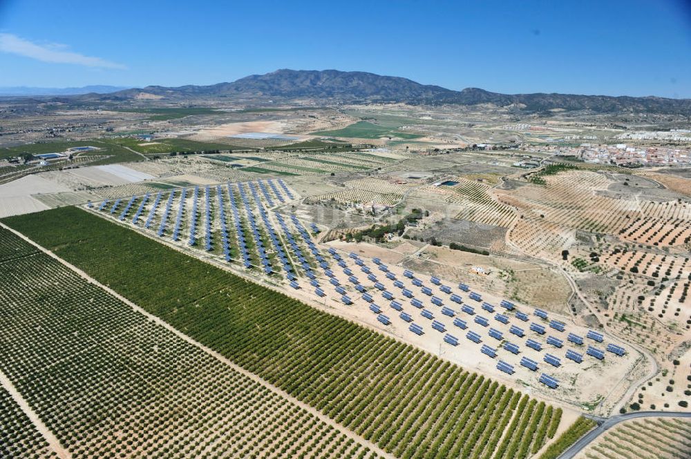 Luftaufnahme Corvera - Photovoltaikanlage bei Solarfeld / Solarpark bei Corvera in der Region Murcia in Spanien