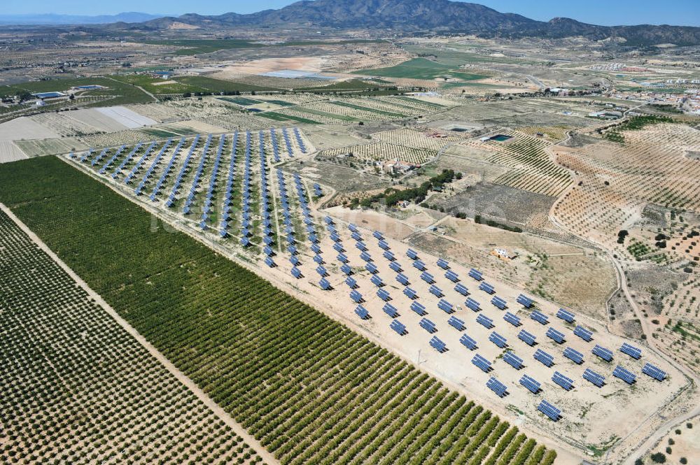 Corvera von oben - Photovoltaikanlage bei Solarfeld / Solarpark bei Corvera in der Region Murcia in Spanien