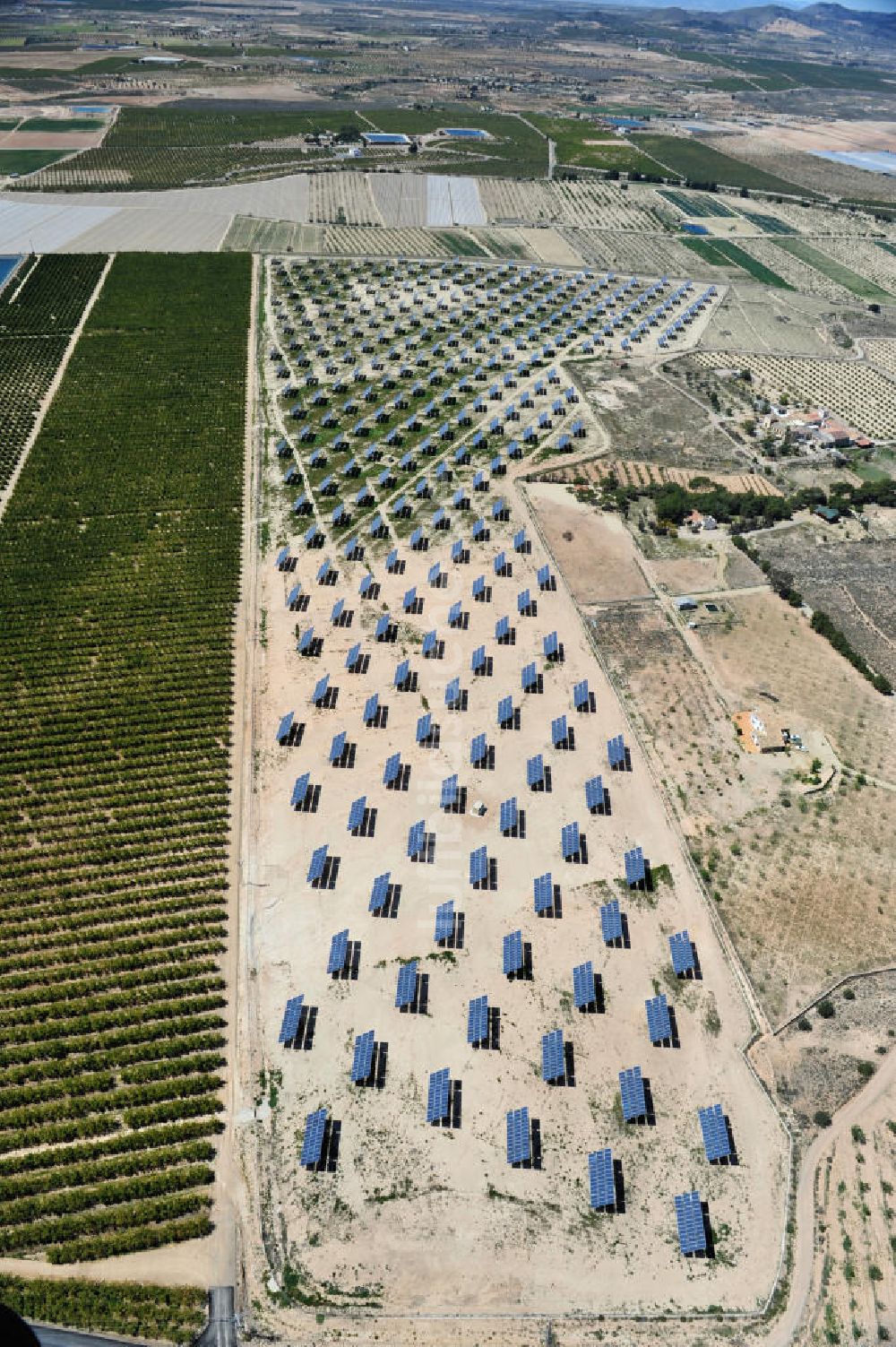 Luftaufnahme Corvera - Photovoltaikanlage bei Solarfeld / Solarpark bei Corvera in der Region Murcia in Spanien