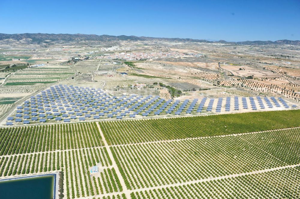 Corvera von oben - Photovoltaikanlage bei Solarfeld / Solarpark bei Corvera in der Region Murcia in Spanien