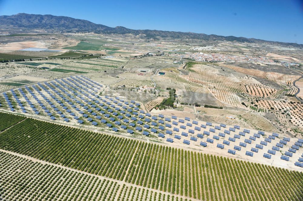 Corvera aus der Vogelperspektive: Photovoltaikanlage bei Solarfeld / Solarpark bei Corvera in der Region Murcia in Spanien
