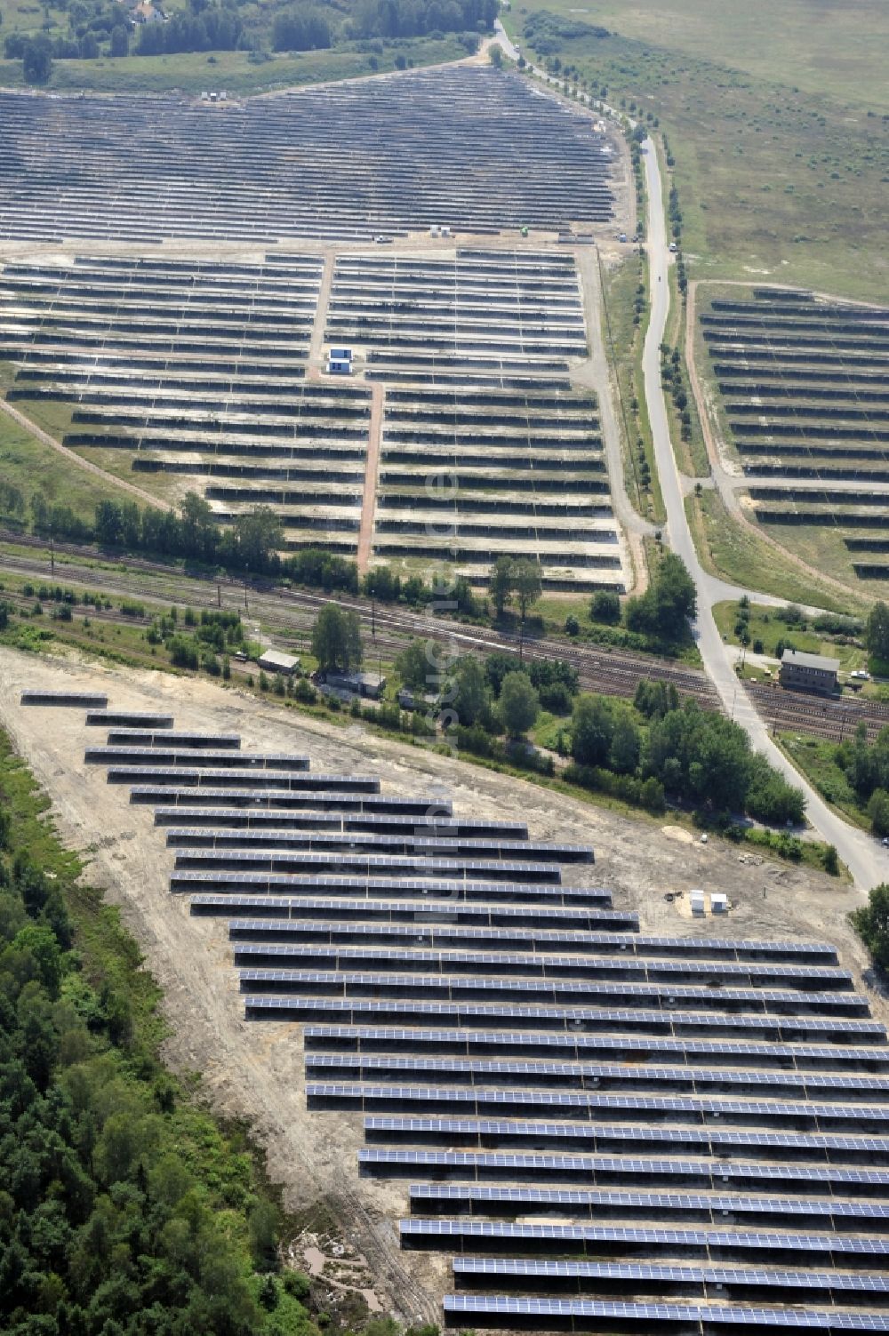 Luftaufnahme Horka - Photovoltaikanlage / Solarkraftwerk in Horka im Bundesland Sachsen