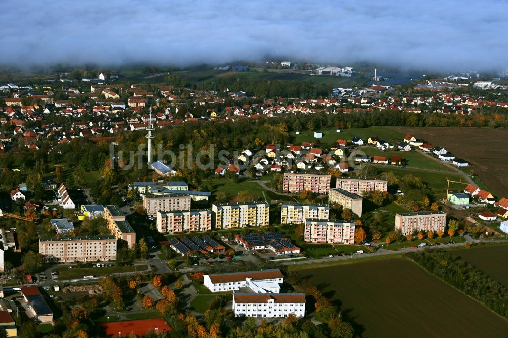 Luftbild Artern/Unstrut - Plattenbau- Hochhaus- Wohnsiedlung in Artern/Unstrut im Bundesland Thüringen, Deutschland