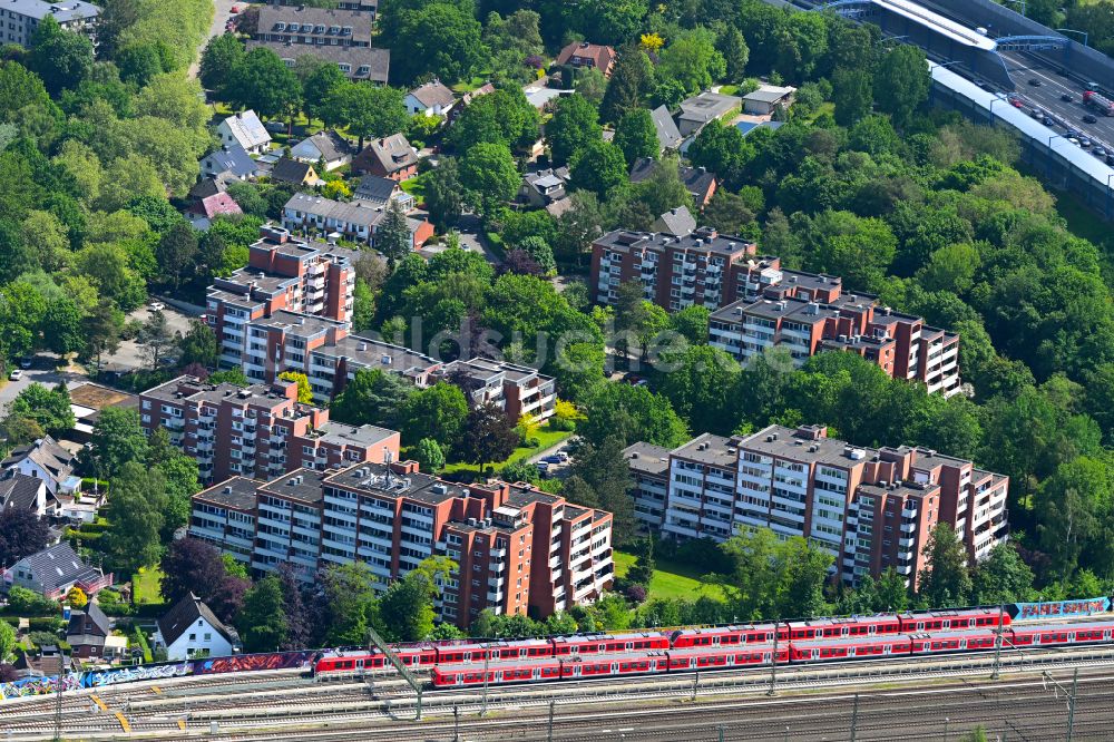 Hamburg von oben - Plattenbau- Hochhaus- Wohnsiedlung in Hamburg, Deutschland