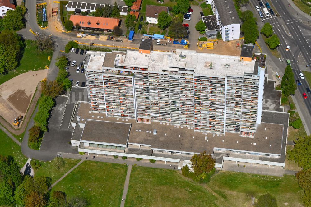 Luftbild Wolfsburg - Plattenbau- Hochhaus- Wohnsiedlung Am Mühlengraben in Wolfsburg im Bundesland Niedersachsen, Deutschland