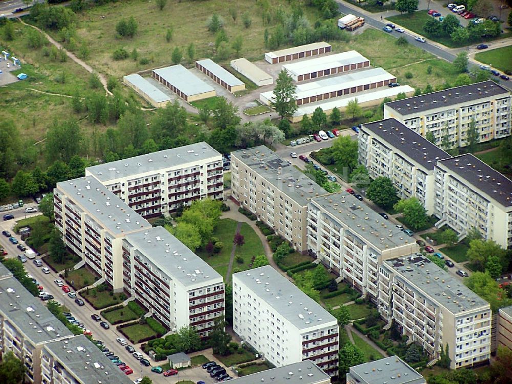 Luftaufnahme Magdeburg - Plattenbau- Hochhaus- Wohnsiedlung im Ortsteil Olvenstedt in Magdeburg im Bundesland Sachsen-Anhalt, Deutschland