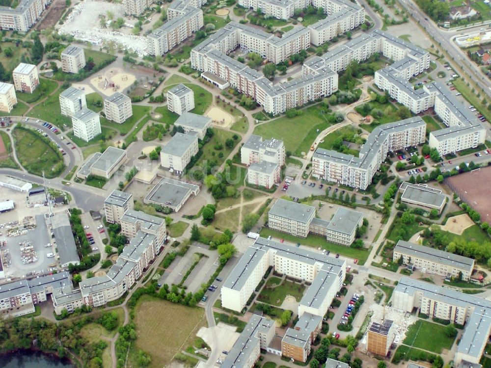 Luftbild Magdeburg - Plattenbau- Hochhaus- Wohnsiedlung im Ortsteil Olvenstedt in Magdeburg im Bundesland Sachsen-Anhalt, Deutschland