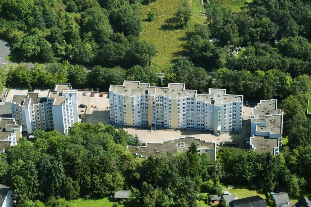 Luftbild Gießen - Plattenbau- Hochhaus- Wohnsiedlung am Unterhof in Gießen im Bundesland Hessen, Deutschland
