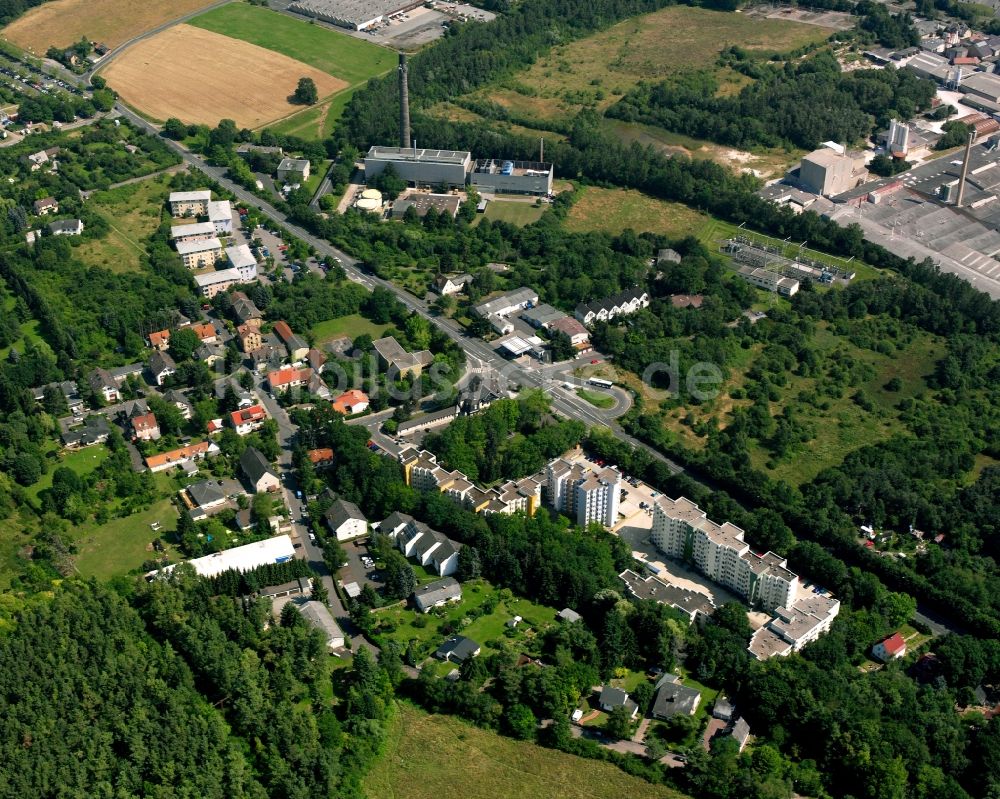 Gießen von oben - Plattenbau- Hochhaus- Wohnsiedlung am Unterhof in Gießen im Bundesland Hessen, Deutschland