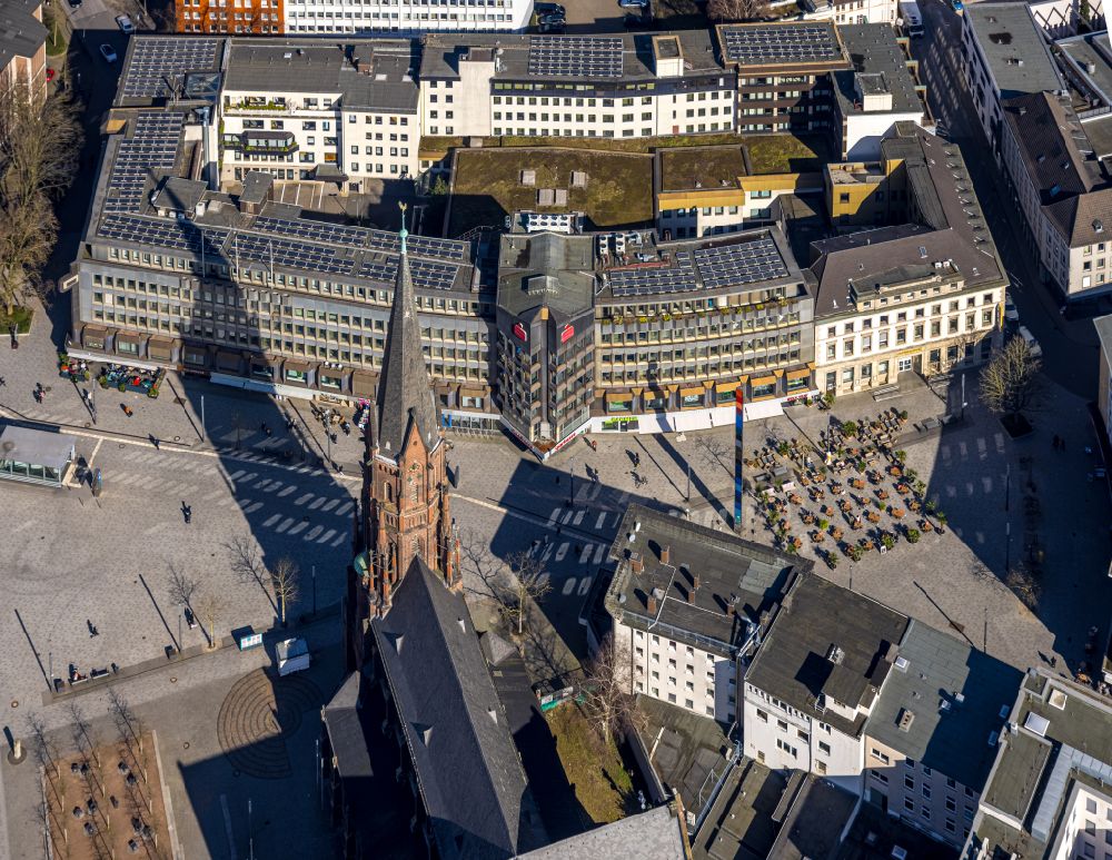 Luftaufnahme Gelsenkirchen - Platz- Ensemble Heinrich-König-Platz in Gelsenkirchen im Bundesland Nordrhein-Westfalen, Deutschland