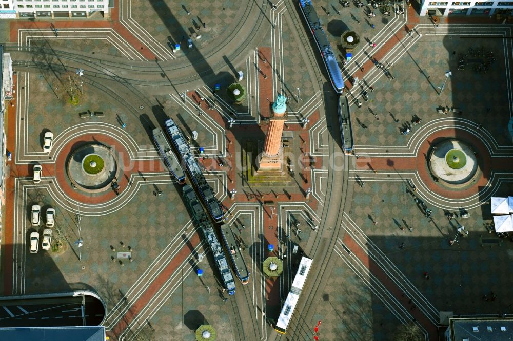 Luftaufnahme Darmstadt - Platz- Ensemble Luisenplatz in Darmstadt im Bundesland Hessen, Deutschland