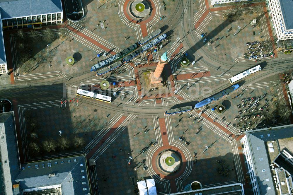 Luftaufnahme Darmstadt - Platz- Ensemble Luisenplatz in Darmstadt im Bundesland Hessen, Deutschland