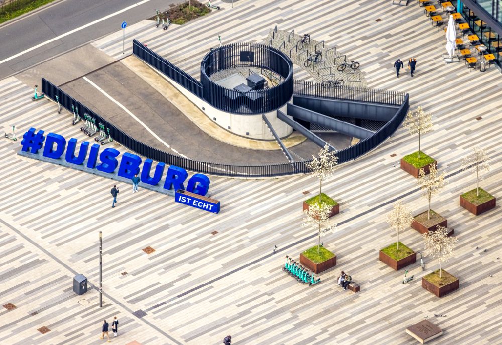Luftbild Duisburg - Platz- Ensemble Portsmouthplatz in Duisburg im Bundesland Nordrhein-Westfalen, Deutschland