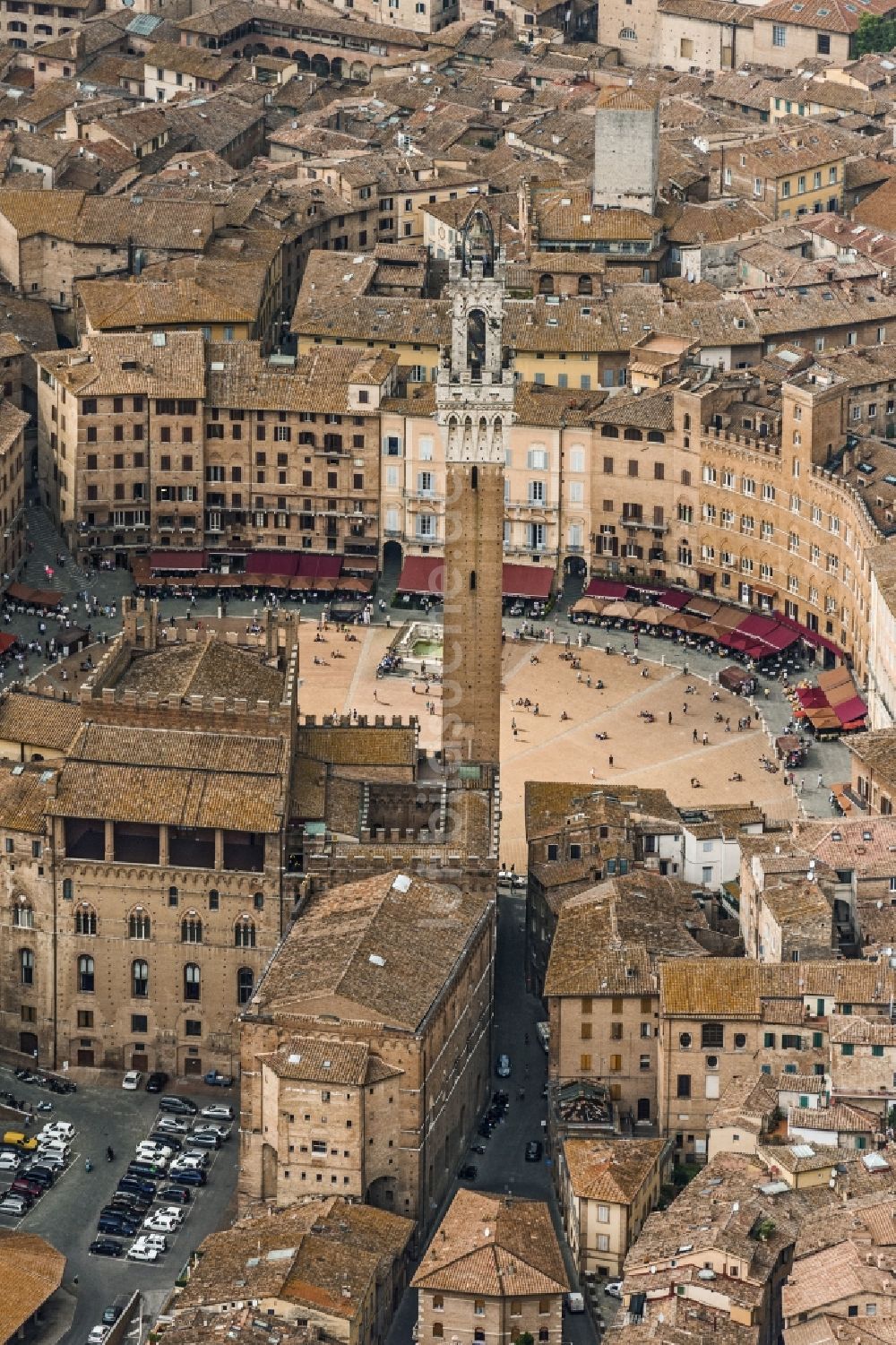 Luftbild Siena - Plazza del Campo in Siena in der gleichnamigen Provinz in Italien