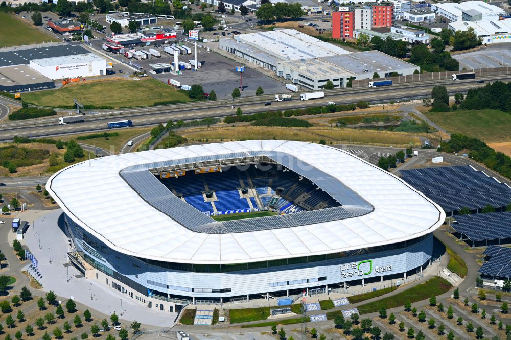 Sinsheim von oben - Pre Zero Arena - Rhein-Neckar-Arena in Sinsheim im Bundesland Baden-Württemberg