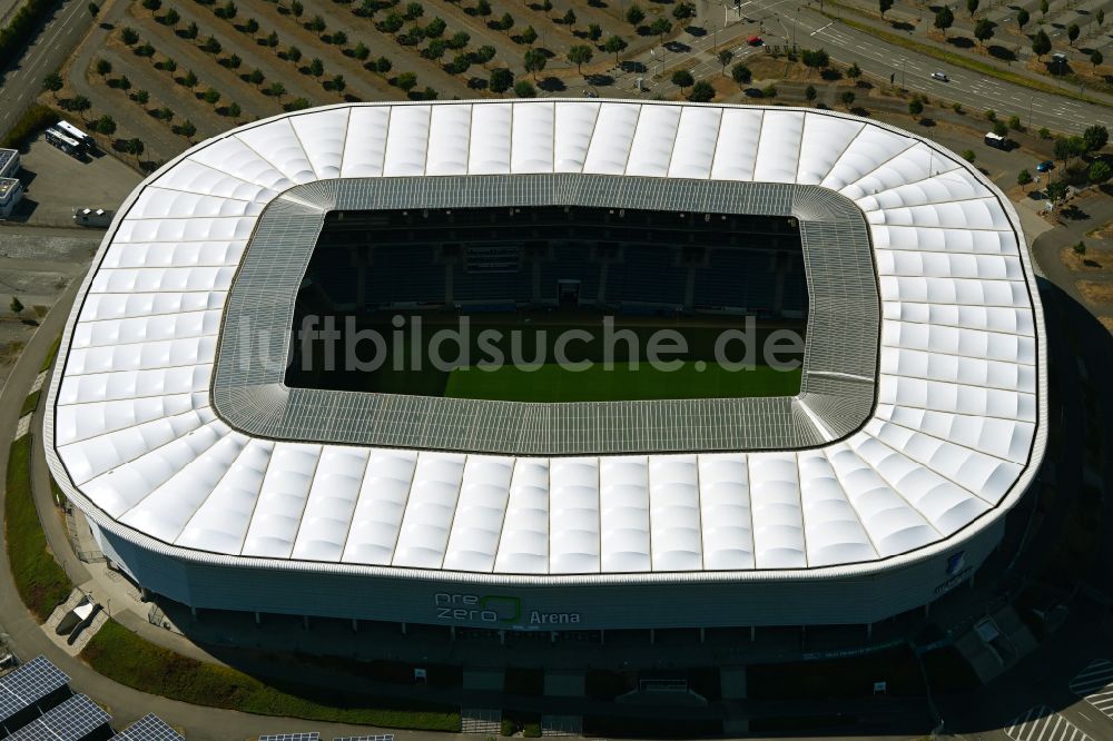Sinsheim von oben - Pre Zero Arena - Rhein-Neckar-Arena in Sinsheim im Bundesland Baden-Württemberg
