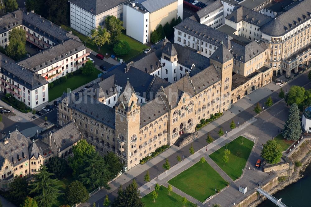 Koblenz aus der Vogelperspektive: Preußisches Regierungsgebäude in Koblenz im Bundesland Rheinland-Pfalz
