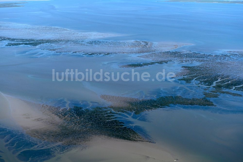 Luftaufnahme Reußenköge - Prielenbildung in der Wattenmeerlandschaft der Nordsee in Reußenköge im Bundesland Schleswig-Holstein, Deutschland