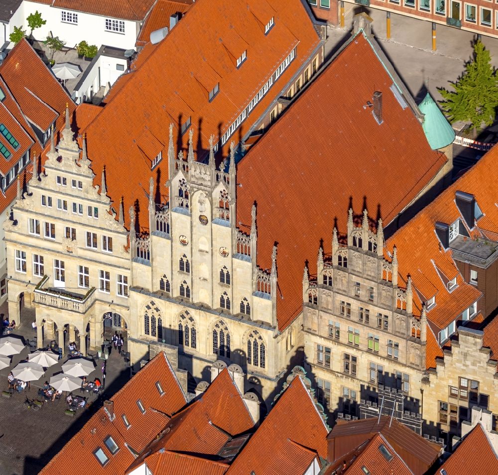 Münster aus der Vogelperspektive: Prinzipalmarkt in der Altstadt in Münster im Bundesland Nordrhein-Westfalen, Deutschland