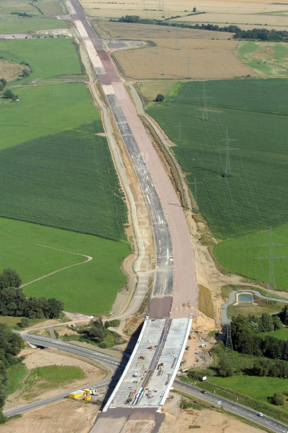 Luftbild Großenlupnitz - Projekt Nordverlegung Hörselberge der Autobahn E40 / A4 bei Groß