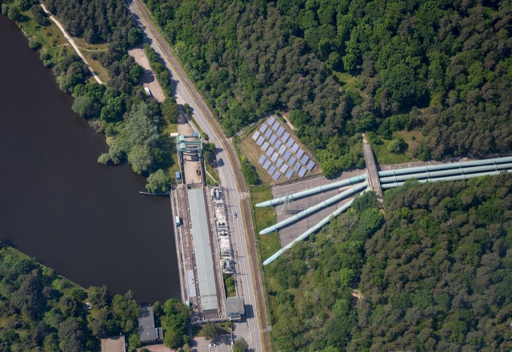 Geesthacht von oben - Pumpspeicherkraftwerk in Geesthacht im Bundesland Schleswig-Holstein, Deutschland