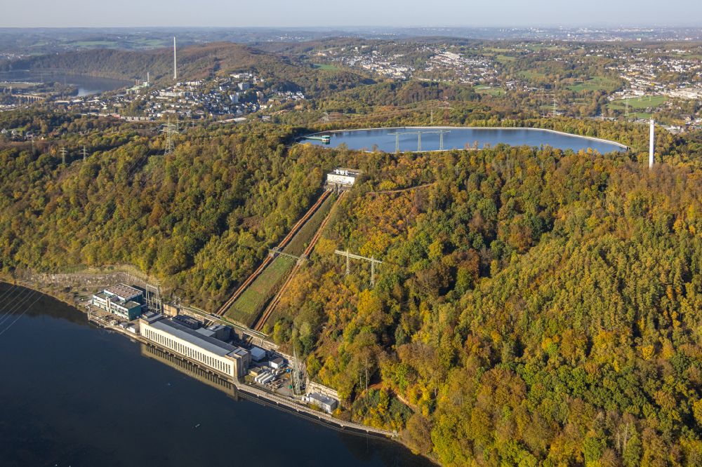 Herdecke von oben - Pumpspeicherkraftwerk Koepchenwerk in Herdecke im Bundesland Nordrhein-Westfalen