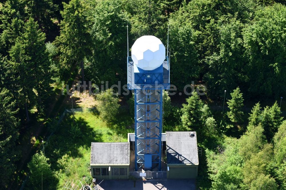 Luftbild Moosbach - Radar- Antennen- Sendeturm und Funkmast der Flugsicherung in Moosbach im Bundesland Bayern, Deutschland