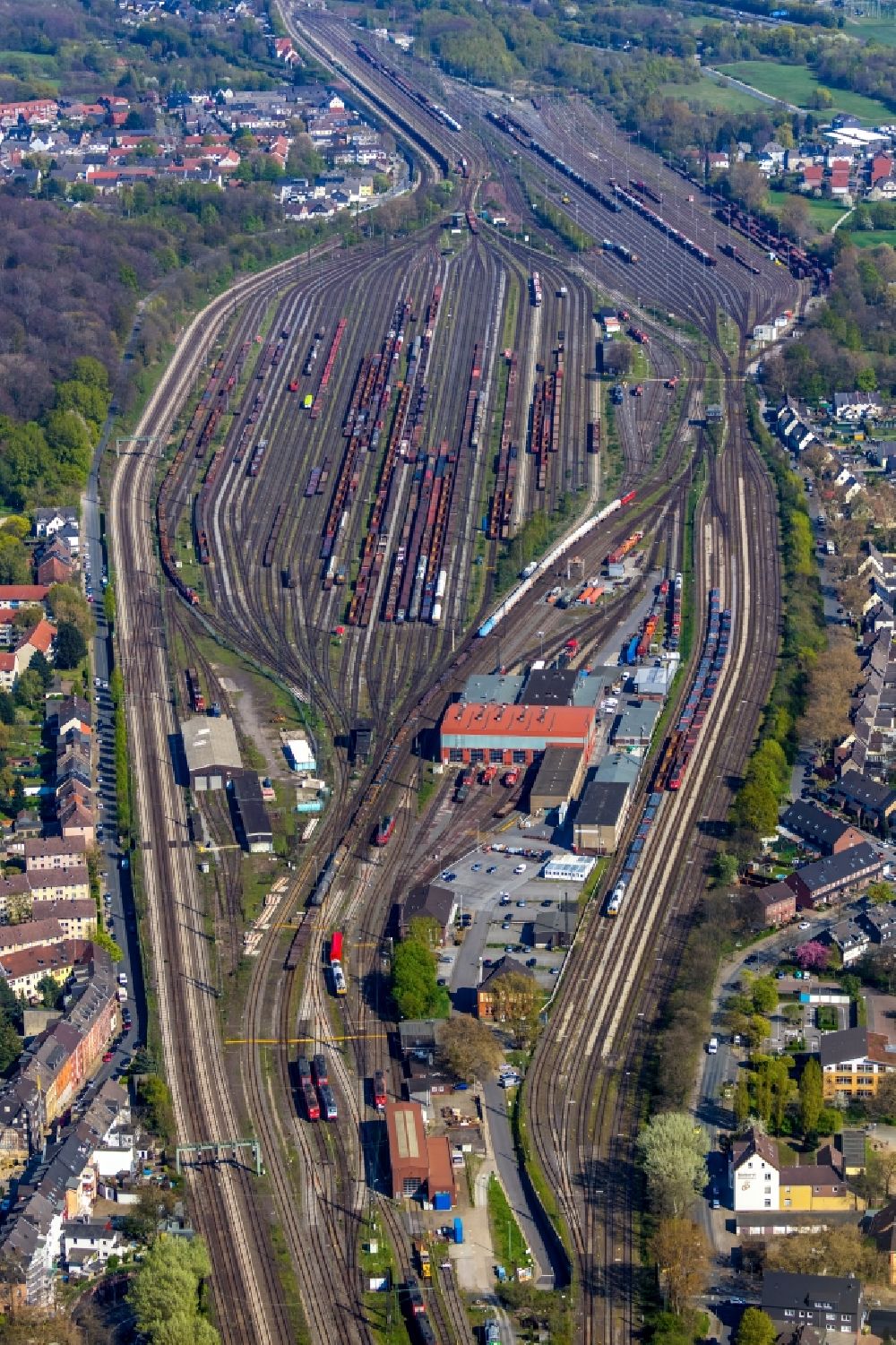 Luftbild Oberhausen - Rangierbahnhof und Güterbahnhof Bahnhof Osterfeld-Süd in Oberhausen im Bundesland Nordrhein-Westfalen, Deutschland