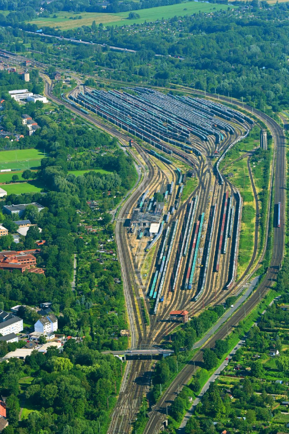 Bremen von oben - Rangierbahnhof und Güterbahnhof in Bremen, Deutschland