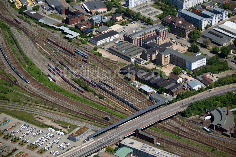 Luftbild Dresden - Rangierbahnhof und Güterbahnhof der Deutschen Bahn im Ortsteil Südvorstadt in Dresden im Bundesland Sachsen, Deutschland